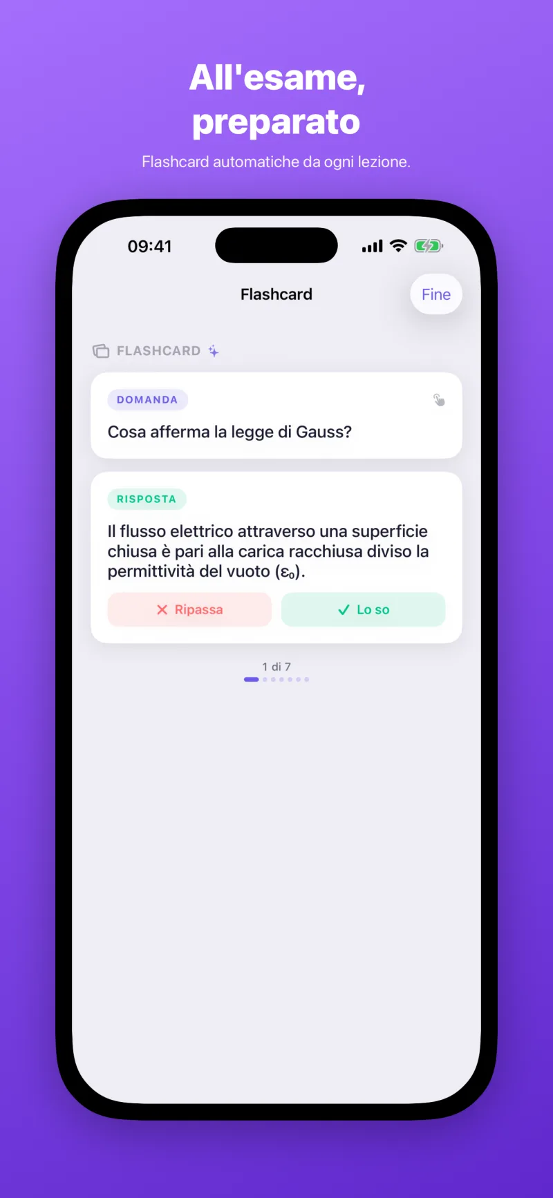 Flashcard per il ripasso